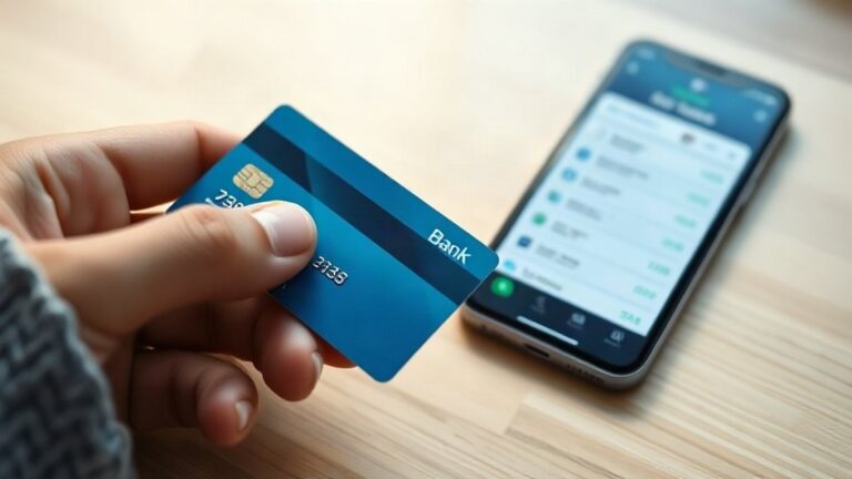 Mão a segurar um cartão bancário ao lado de um telemóvel, durante a ativação do cartão