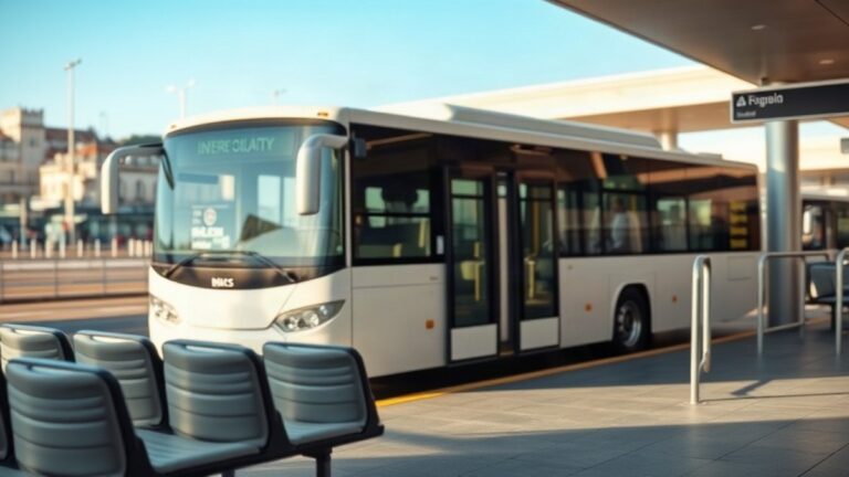 Plataforma de embarque de autocarros num terminal rodoviário