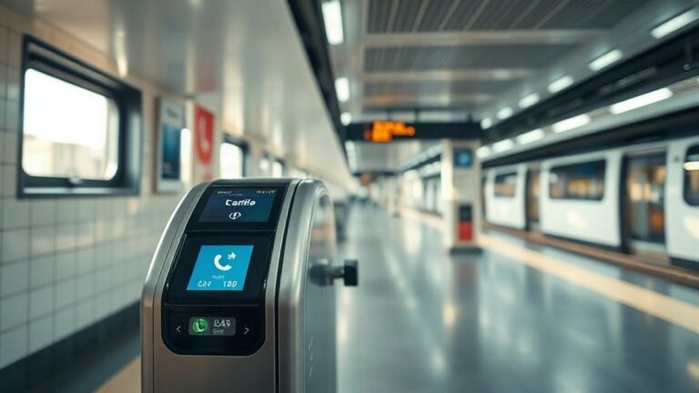 Validador do metro de Lisboa com leitor para pagamento sem contacto